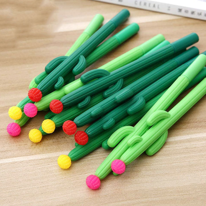 36pcslot-korean-cute-pens-cactus-cool-wedding-gift-gel-pen-funny-kawaii-ballpoint-stationery-back-to-school-stuff-thing-good