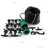 10m Irrigation System Set 4/7mm Tube Garden Fog Nozzles Misting Cooling Automatic Watering Hose Spray Head Tee ConnectorYB23TH