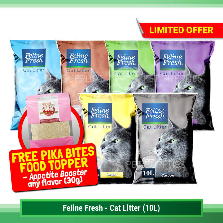 MDCPFeline Fresh Clumping Cat Litter 10L FREE FOOD TOPPER Lazada PH