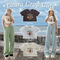 LauraShop??LauraCropCute เสื้อCrop สกรีนลายชัดสวยน่ารักโซคิ้วทึ