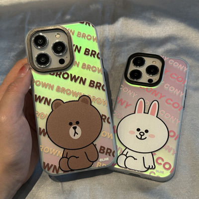 【สำหรับ OPPO】เคสโทรศัพท์เลเซอร์หมีและกระต่ายน่ารักใหม่ for OPPO A76 96 74 95 F19 4G A5S 7 12 A57 77S A54 A53 33 32 2020 A5A9 A3SA12E A31 A8 A17K A16S A15S