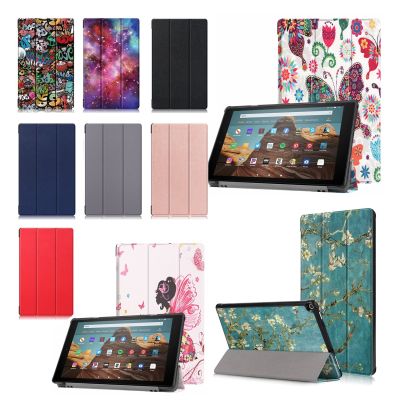 Tri-fold Flip Leather Case for Kindle Fire HD 10 8 Plus 7 Funda Capa Kids Auto Wake Sleep 2021 2020 2019 2018 2017 Stand Cover