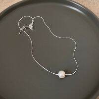 silver dot pearl necklace - morning.earrings