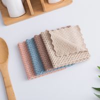 1Pcs Polyester/Nylon Cleaning Towel Anti-grease Cleaning Cloth Multifunction Home Washing Dish Kitchen Supplies Wiping Rags Dish Cloth  Towels