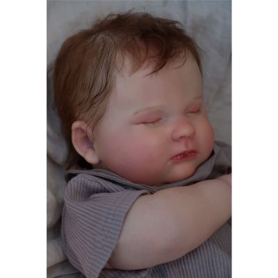 NPK 60CM Finished Doll Sleeping Joseph As Picture Reborn Baby Doll Hand Paint Doll with Genesis Paint High Quality