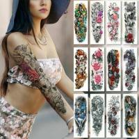 Large Waterproof Full Arm Sleeve Temporary Tattoo Stencil Sticker Body Art DIY Tool