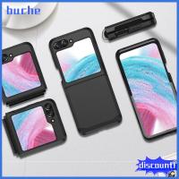 BUCHE ป้องกันการกระแทก สำหรับ Z flip 5 Case บานพับแบบบานพับ พีซีทีพียู ฝาปิดโทรศัพท์ ของใหม่ ฝาครอบเต็มรูปแบบ ตัวป้องกันโทรศัพท์มือถือ สำหรับ Samsung Galaxy Z Flip5 โทรศัพท์สำหรับโทรศัพท์