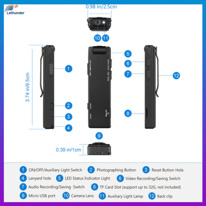 z3มินิกล้องดิจิตอล-hd-ไฟฉายไมโครแคมแม่เหล็กร่างกายกล้องตรวจจับการเคลื่อนไหวห่วงบันทึกกล้องวีดีโอ