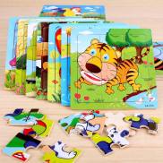 Children toy, combo 10 animal and traffic vehicle 2D puzzle series random