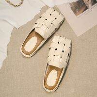 Retro square woven stuffies female summer wear outside in 2023 mueller baotou the new hollow out sandals