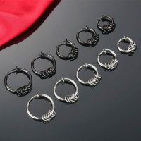 Titanium Steel Without Pierced Earrings Single Trendy Mens Fake Earrings Womens Cool Domineering Ear Clip Explosive Style Earrings Temperament High-End Accessories