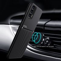 Leather Texture Matte Case For Realme 10 Pro Plus 9I 7 6 Pro GT NEO 2T 5G Master Edition Narzo 20 Slim Car Magnetic Holder Cover