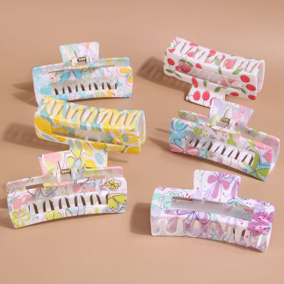 Fresh Clip Hair Clips Womans Head Hair Clips Plastic Clip Rectangular Clip Printed Plastic Clip Shark Clip