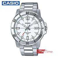 Casio นาฬิกาข้อมือผู้ชาย สแตนเลส รุ่น MTP-VD01D-7EVUDF (หน้าปัดสีขาว)