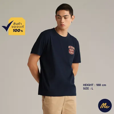 Mc Jeans เสื้อยืดแขนสั้นผู้ชาย คอกลม สีกรมท่า MTSZA10