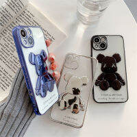 เคสโทรศัพท์มือถือ3D การ์ตูนน่ารักเคลือบอิเล็คโทรเพลทสำหรับ IPhone 11 12 13 14 Pro Max ฝาปิดเคสป้องกันเลนส์สุดหรูสำหรับ IPhone 6 7 8 Plus XR Xs Max ฝาหลังของเด็กผู้ชายเด็กผู้หญิง