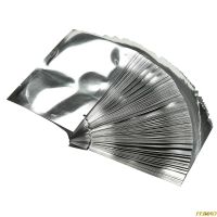 100 Pcs Aluminum Foil Mylar Bag Vacuum Heat Seal Packaging Pouches Food Coffee Tea Mylar Foil Bag Storage Silver Flat Bags