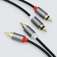 Kabel Audio Video ป้องกันระบบเสียงสองแจ็คเสียบทรงหัวบัวสาย Aux ตัวผู้-ตัวผู้2RCA กับ2RCA สายแอมพลิฟลายเออร์ไม่สามารถหักได้ง่าย1ม./1.5ม./2ม./3ม./5ม. สำหรับคอมพิวเตอร์/เครื่องเล่นดีวีดี/โปรเจคเตอร์/