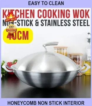 idrop [ RM109 COMBO ] 45CM Honeycomb Cooking Wok + 30CM Frying Pan + G