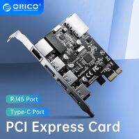 ORICO USB3.0การ์ดเอ็กซ์แพนชัน PCI Express พอร์ต Type-C การขยาย Rj45เครือข่าย Gigabit สำหรับ Windows Linux