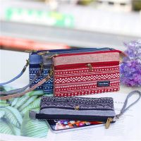 Women New Purse Cloth Long Wallet Multi-Layer Fabric Clutch Flower Womens Mobile Phone Bag For Lady Walking Carry Pouch Handbag