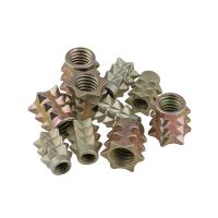 M6 M4 Campuran Seng Kayu Berulir Kacang Berduri Flange Head Link Nuts untuk Furniture Connect Warna Seng Plating