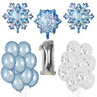 13Pcs/Set Snowflake Digth Balloons Combination Snow Theme Confetti Latex Balloon Christmas Wedding Birthday Party Decoration Artificial Flowers  Plant