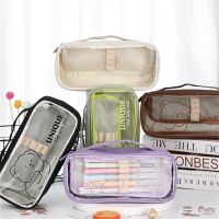 ▨❀✇ Pencil Case Cute Transparent Bear Pencil Pouch Stationery Pen Case Fournitures Scolaires Kawaii School Accessories Free Shipping