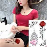 Big Flower Waterproof Temporary Tattoos Sticker Flash Rose Bird Snake Diamond Body Art Arm Fake Women Lady Shoulder DIY Tatoo