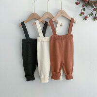 New Born Baby Girl Clothes Spring Product Infants Baby Boy Knitted Solid Color Overalls Siamese Large1-3years PP Pants