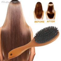 Natural Boar Bristle Brush Comb Anti-Static Oval Hairdressing Hair Styly Comb Wood Woman Hairbrush