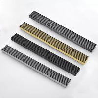 Brush Gold Floor Drain 304 SUS Gray Floor Drain Long Linear Drainage Channel Drain Hotel Bathroom Kitchen Floor Black