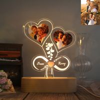 Personalized Custom Photos Lamp Text Customized Bedroom Night Light Wedding Decors Anniversary Birthday Mother Father Day Gift Bulbs  LEDs HIDs