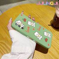 Jlingji เคสปลอกสำหรับ Samsung โน๊ต20เคสแฟชั่นลายหมีเชอร์รี่เคสมือถือนิ่มบางเคสขอบสี่เหลี่ยมด้านข้างกรอบซิลิโคนนิ่มเคสป้องกันการกระแทก