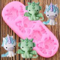 Unicorn And Dragon Silicone Mold Cupcake Topper DIY Baby Birthday Party Cake Decorating Tools Fondant Chocolate Candy Molds Bread  Cake Cookie Accesso