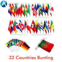 [Okwish] 32ประเทศกาตาร์2022 World Cup Stick Flag Small Mini Hand Held Flags Banner