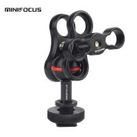 Cold Shoe Mount Adapter Connector 1" Ball to Hot Shoe with Butterfly clip Ball Clamp for Underwater camera Diving housing case