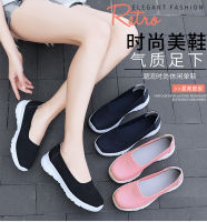 Sepatu Slip On ผู้หญิงกีฬาแบนด้านล่างรองเท้าลำลองผู้หญิง