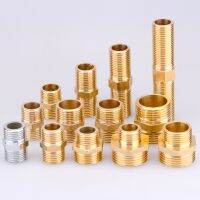 1PCS Brass Pipe Hex Nipple Fitting Quick Adapter 1/2 3/4 1 BSP Male Thread Water Oil And Gas Lengthened Equal Diameter Conne