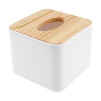 Square Tissue Box Tissue Box with Wooden Lid Household Removable Mini Wooden Tissue Box