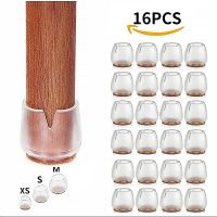 ❈ 16pcs Silicone Chair Leg Caps Feet Pads Floor Protector Furniture Table Covers for Non-Slip Chair Rubber Feet Cap Bottom