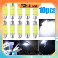 YZH Shop หลอดไฟ Led โดมภายในแผนที่ซีโอบีพวงมาลัยขนาด42มม. หลอดไฟรถยนต์10ชิ้น211-2 578 569 6000K มุม360องศา