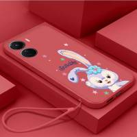 เคสซิลิโคนเหลว Vivo เคสนิ่มใส่โทรศัพท์ Y16เคสเคสกันกระแทกมือถือเรียบเคสโทรศัพท์โทรศัพท์รูปกระต่ายน่ารักพร้อมสายคล้อง