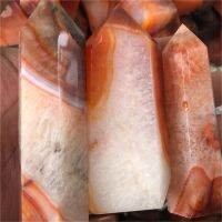 、‘】【【 1Pcs Healing Crystals Wand Tower Natural Red Carnelian Crystal Point For Home Decoration