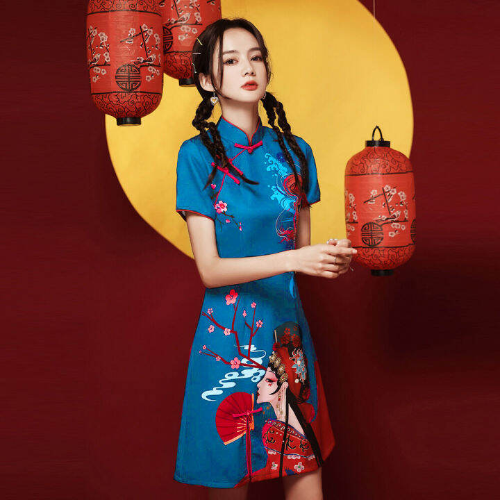 ชุด-cheongsam-น้ำแห่งชาติรุ่นปรับปรุงสไตล์จีนรุ่นเล็กย่อหน้าสั้นๆทอดถนนชุดฤดูร้อนหญิง-mtm561