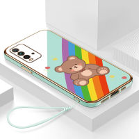 เคสโทรศัพท์ redmi 9 t กรอบสีทองชุบด้วยไฟฟ้า รวมทุกอย่าง ฝาหลัง วัสดุ TPU ป้องกันการหล่น ป้องกันการชนกัน กันน้ำ สายรัดข้อมือการ์ตูนน่ารัก เคสโทรศัพท์มือถือ