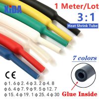 1M Clear4.8/6.4/7.9/9.5/12.7/15mm Dual Wall Heat Shrink Tube Thick Glue 3:1 Ratio Shrinkable Tubing Adhesive Lined Wrap Wire Kit