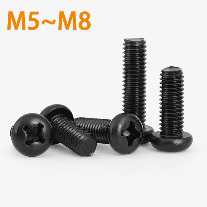 1-20-buah-m5-m6-m8-hitam-304-salib-baja-tahan-karat-tersembunyi-bulat-phillips-pan-kepala-baut-sekrup-diameter-5mm-6mm-8mm-panjang-5-100mm