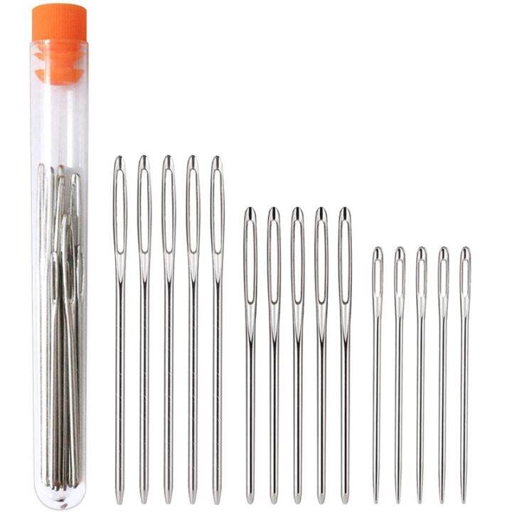 Darning Needle Big Eye Sewing Needle in Transparent Tube, Darning