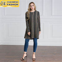 New Design Fashion Printing High Quality Muslim For Women Casual Tops Malaysia Turkey Arabic Islamic Clothing Shirt Blouse Mujer